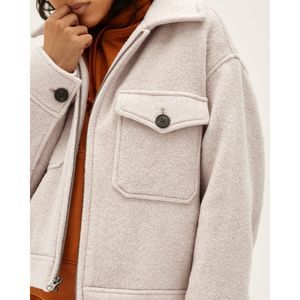 Everlane The Wool Mackinaw Jacket in Oatmeal Zip Up Women's Size Small